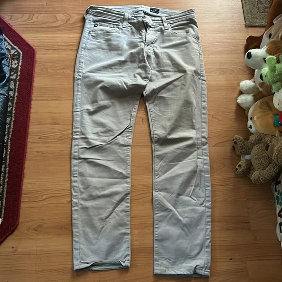 AG Adriano Goldschmied Men's The Matchbox Slim Straight Khaki Jeans Size 32